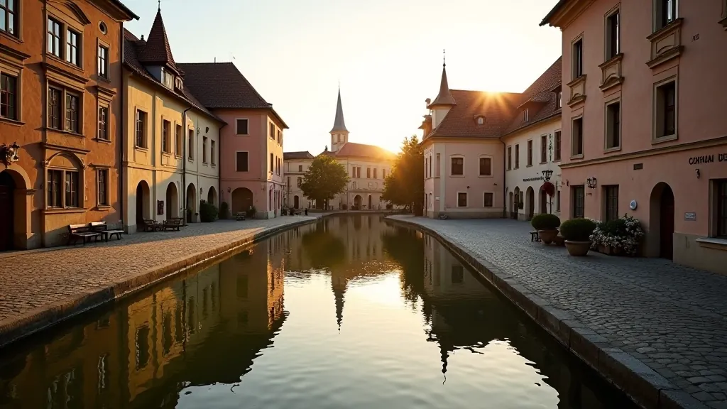 Historické náměstí v Telči s renesančními stavbami